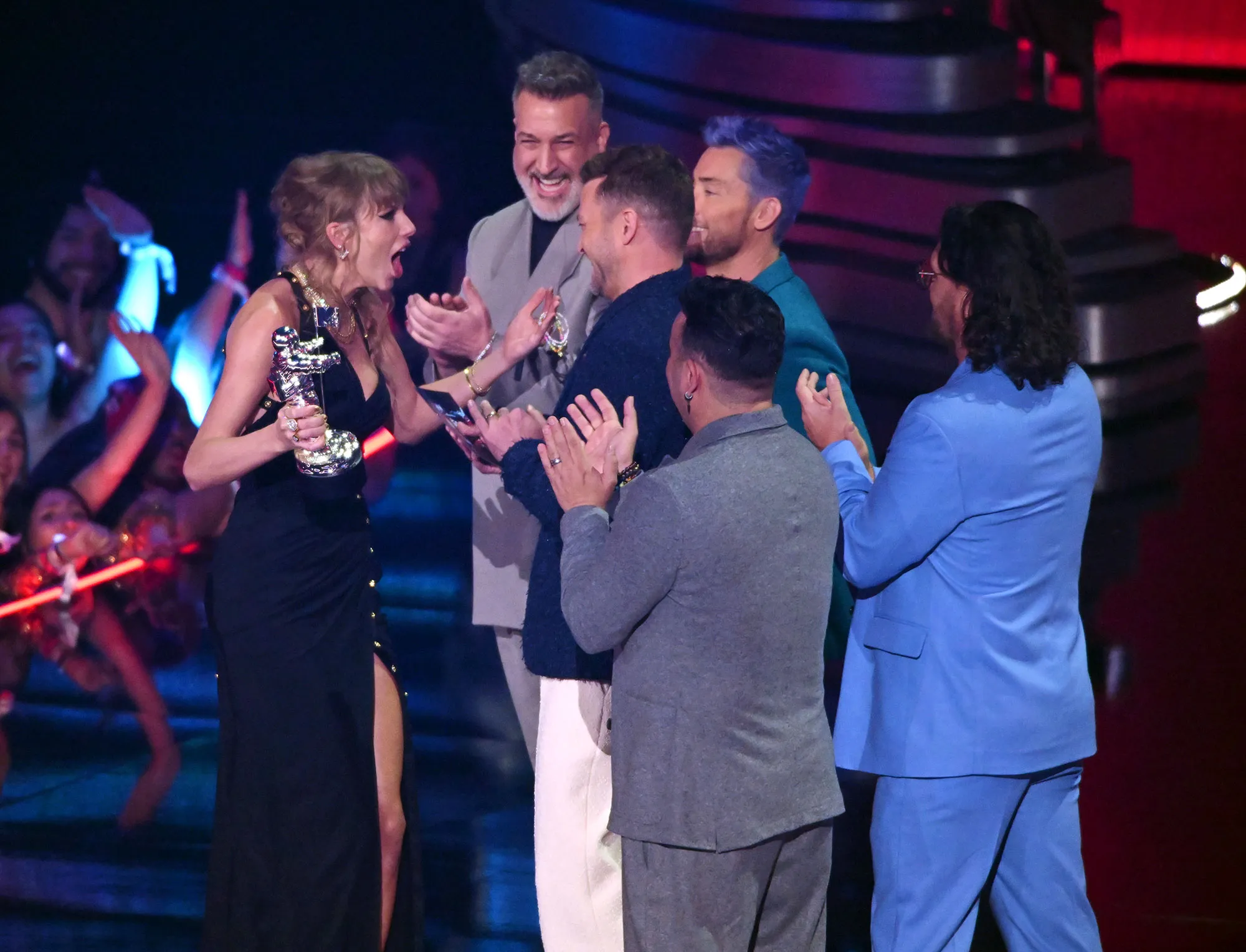 NSYNC Reunite to Present VMA to Taylor Swift, Who Asks: ‘Are You Guys Doing Something [New]? I Need to Know!’

